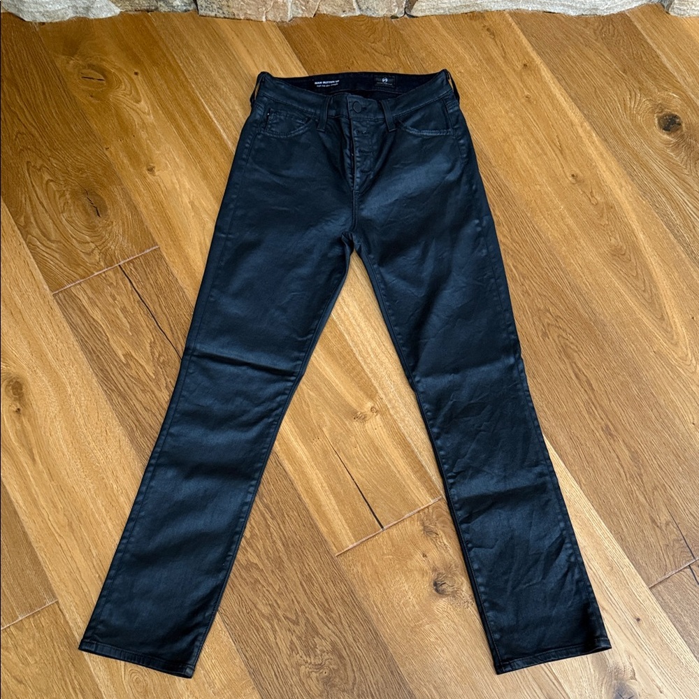 AG Adriano Goldschmied Black Straight Leg Jeans